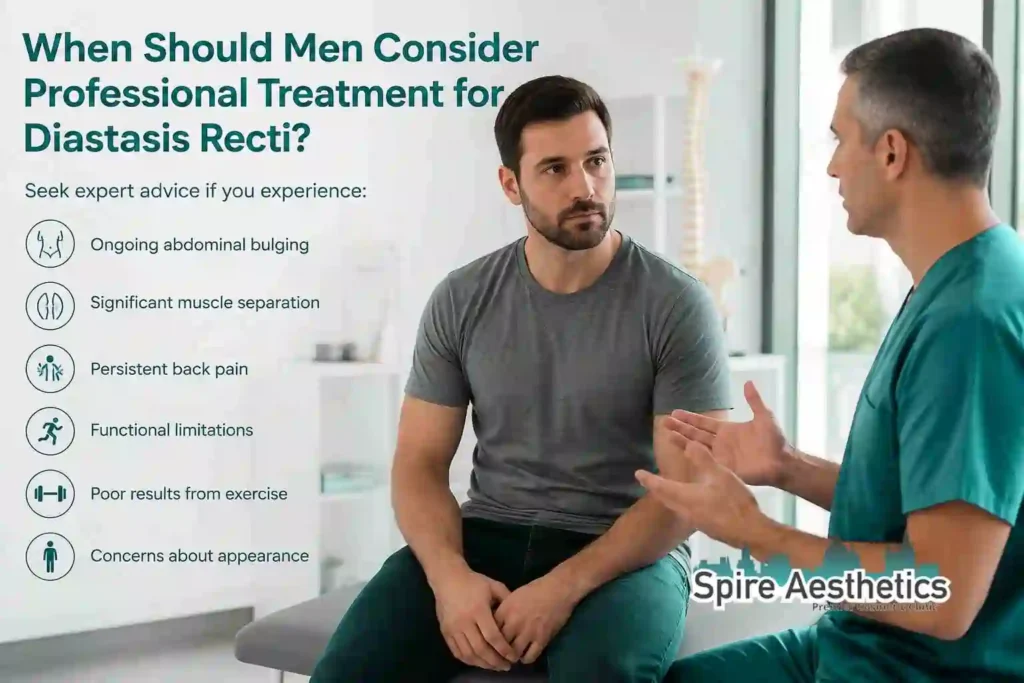 When Should Men Consider Professional Treatment for Diastasis Recti Dudley?